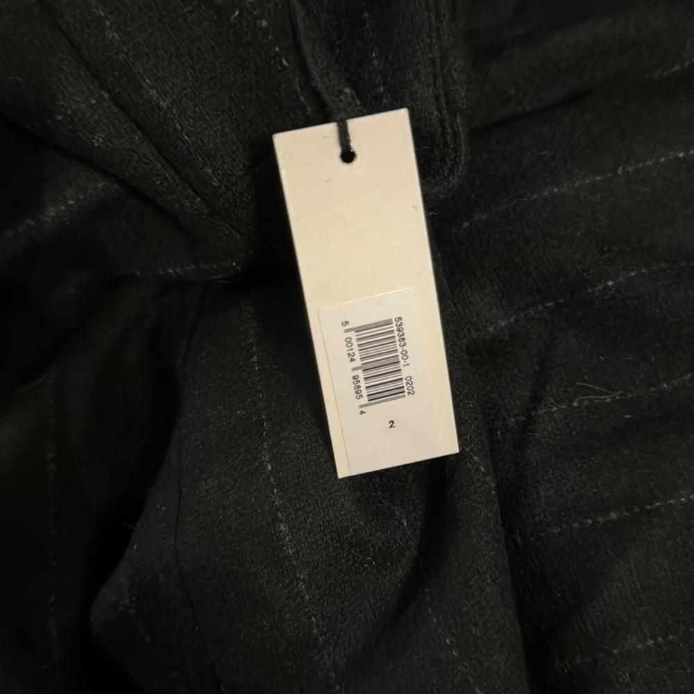 NWT! BANANA REPUBLIC WOMENS BLACK STRIPE HIGH-RISE WIDE-LEG FLARE FLANNEL PANT - Picture 6 of 9
